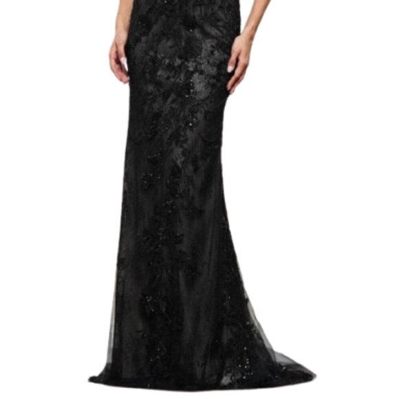 NWT Rina Di Montella RD3247 Embroidered Prom Dress Black Size 4 - Picture 2 of 6